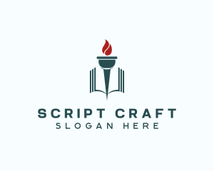 Screenwriter - Book Torch Learning Institute logo design