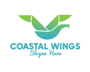 Seagull - Flying Seagull Bird logo design