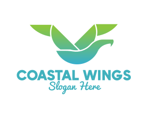 Flying Seagull Bird logo design