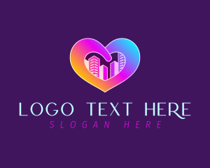 Love - City Heart Building logo design