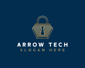 Padlock Tech Defense logo design