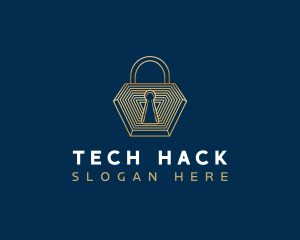 Padlock Tech Defense logo design