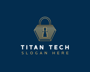 Padlock Tech Defense logo design