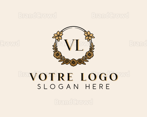 Wedding Floral Wreath Logo