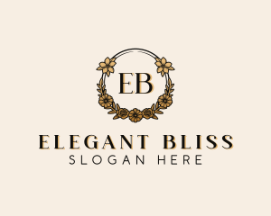 Wedding Floral Wreath  Logo