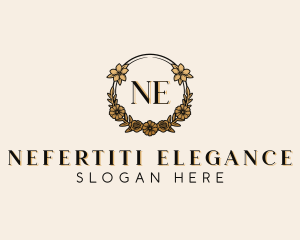 Wedding Floral Wreath  logo design