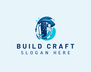 Pressure Washer Building logo design