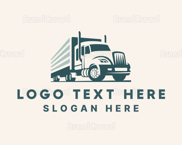 Semi Freight Trucking Logo