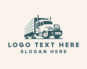 Courier - Semi Freight Trucking logo design