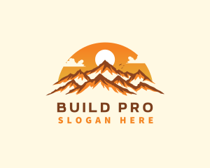 Environment - Mountain Peak Sunset logo design