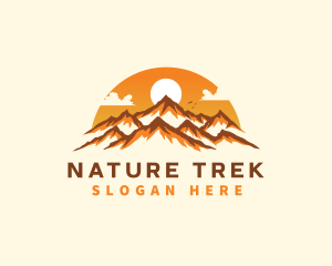 Hike - Mountain Peak Sunset logo design