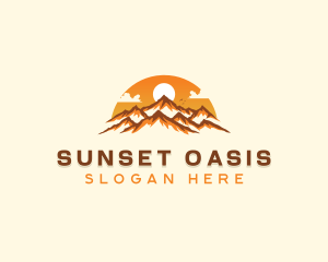 Mountain Peak Sunset logo design