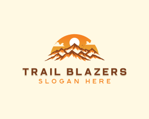 Mountain Peak Sunset logo design