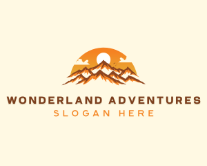 Mountain Peak Sunset logo design