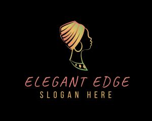 Sophisticated - African Lady Headwrap logo design
