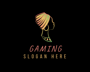 Headwrap - African Lady Headwrap logo design