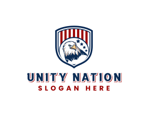 Eagle Flag Shield Crest logo design