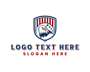 Usa - Eagle Flag Shield Crest logo design