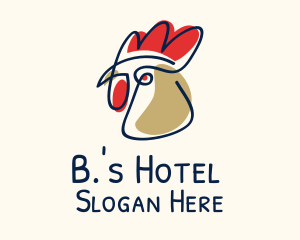 Chicken Rooster Drawing logo design