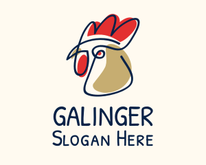Aviary - Chicken Rooster Drawing logo design