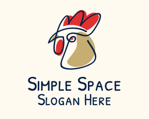 Minimalism - Chicken Rooster Drawing logo design