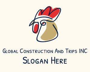 Chicken Rooster Drawing logo design