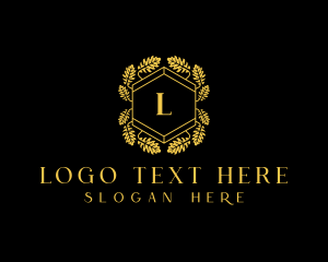 Laurel - Hexagon Wreath Hotel Club logo design