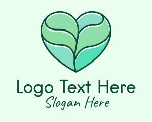 Farm - Nature Leaf Heart logo design