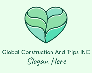 Green - Nature Leaf Heart logo design