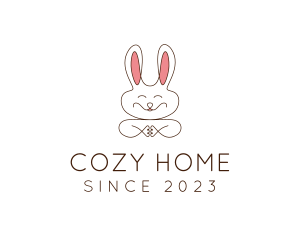 Cute Happy Bunny logo design