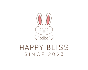 Cute Happy Bunny logo design