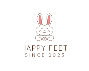 Cute Happy Bunny logo design