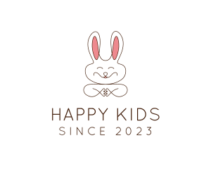 Cute Happy Bunny logo design