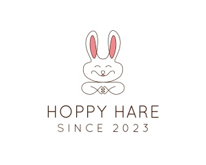 Cute Happy Bunny logo design