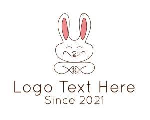 Domestic - Cute Happy Bunny logo design