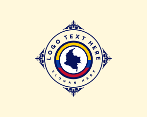 Colombia Map Tourism logo design