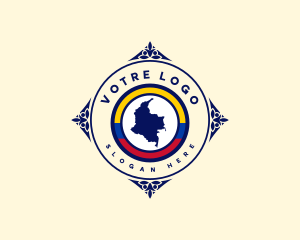 Colombia Map Tourism Logo