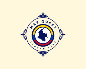 Colombia Map Tourism logo design