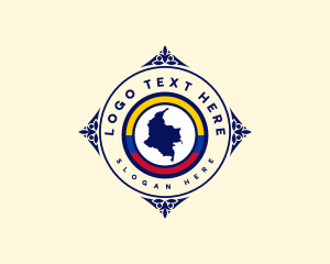 Colombia Map Tourism Logo