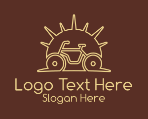 Travel - Sunrise Bicycle Outline logo design