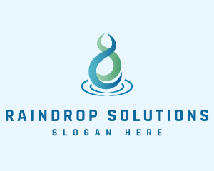 Abstract Organic Raindrop logo design