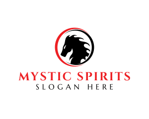 Mystical Gothic Horse logo design