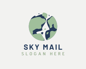 Airmail - Modern Earth Globe logo design