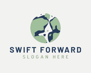 Forwarder - Modern Earth Globe logo design