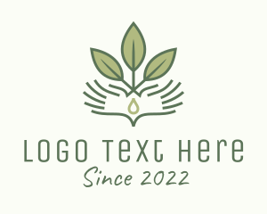 Palm - Droplet Hand Seedling logo design