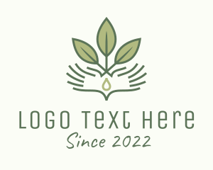 Organic Products - Droplet Hand Seedling logo design