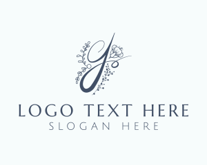 Blogger - Botanical Flower Letter Y logo design