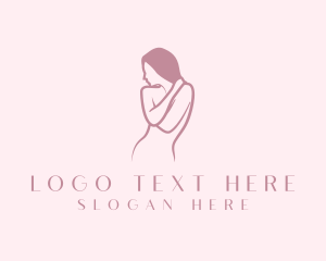 Waxing - Pink Female Model logo design