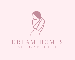 Woman - Pink Female Model logo design