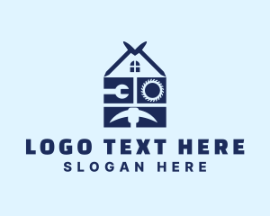 House - Blue House Construction logo design